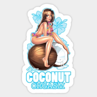 Coconut pinup Girl Sticker